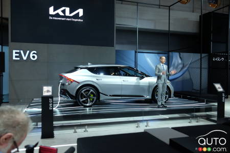 Presentation of the Kia EV6 at the 2023 Montreal Auto Show