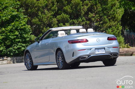 2021 Mercedes-Benz E 450 convertible, three-quarters rear