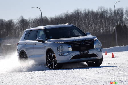 The 2024 Mitsubishi Outlander PHEV, tested on snow and ice