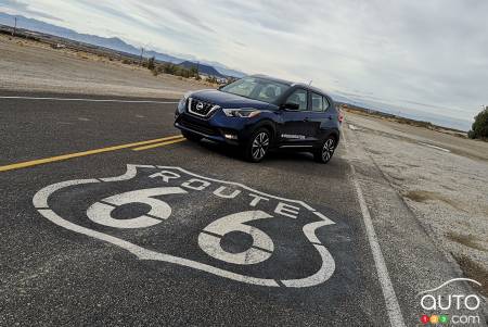 Un Nissan Kicks 2023, sur la route 66