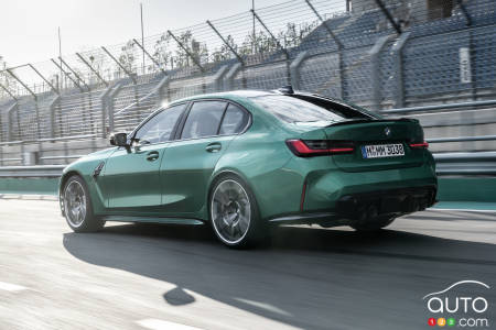 2021 BMW M3, three-quarters rear