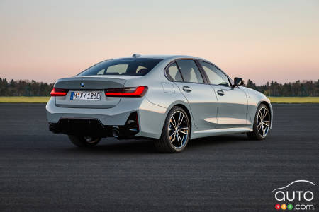 2023 BMW 3 Series, three-quarters rear