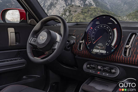 Glimpse of 2025 Mini Countryman JCW from interior