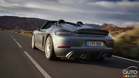 Rear of 2024 Porsche 718 Spyder RS