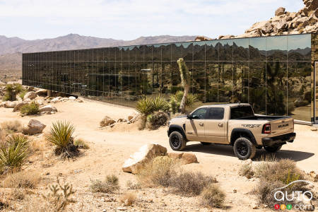 Ram 1500 TRX Sandblast Edition, three-quarters rear