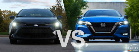 2020 Toyota Corolla / 2020 Nissan Sentra, front, headlights