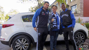 She Receives a 2017 Kia Sportage Delivered by Montreal Impact Players