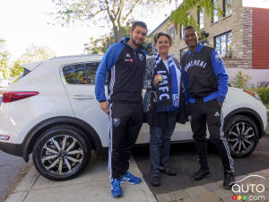 She Receives a 2017 Kia Sportage Delivered by Montreal Impact Players
