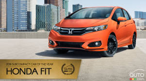 Honda Fit, Auto123.com’s 2018 Subcompact Car of the Year