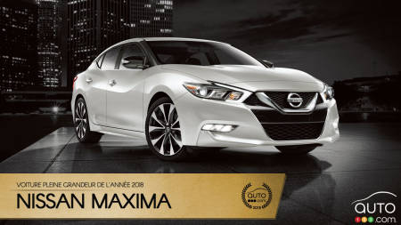 La Nissan Maxima, voiture pleine grandeur de l’année 2018 selon Auto123.com
