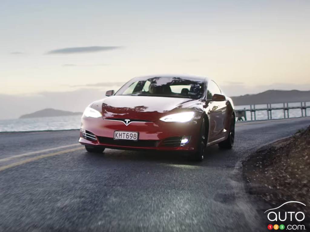Tesla Model S on the roads of New Zealand