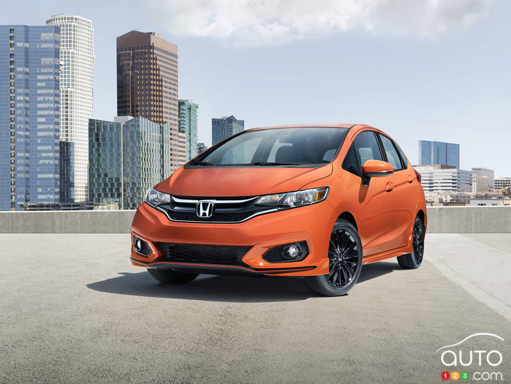 The refreshed 2018 Honda Fit Sport in Orange Fury