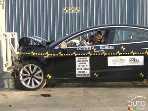 Tests de collision : un premier examen réussi pour la Tesla Model 3