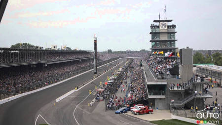 Empty Stands for the Indianapolis 500 on August 23