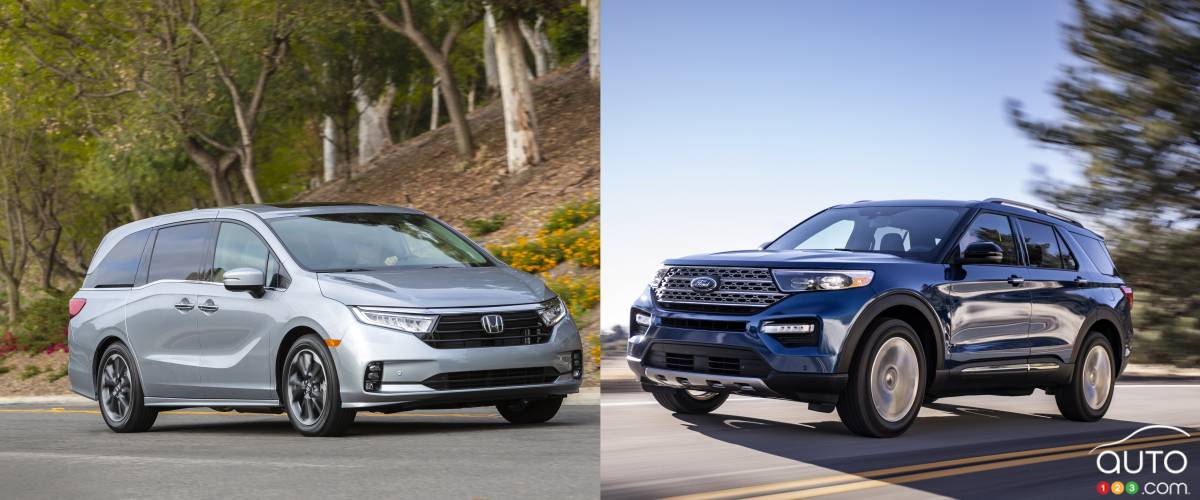 La Honda Odyssey 2021 et le Ford Explorer 2020 nommés des Top Safety Pick+ par l'IIHS