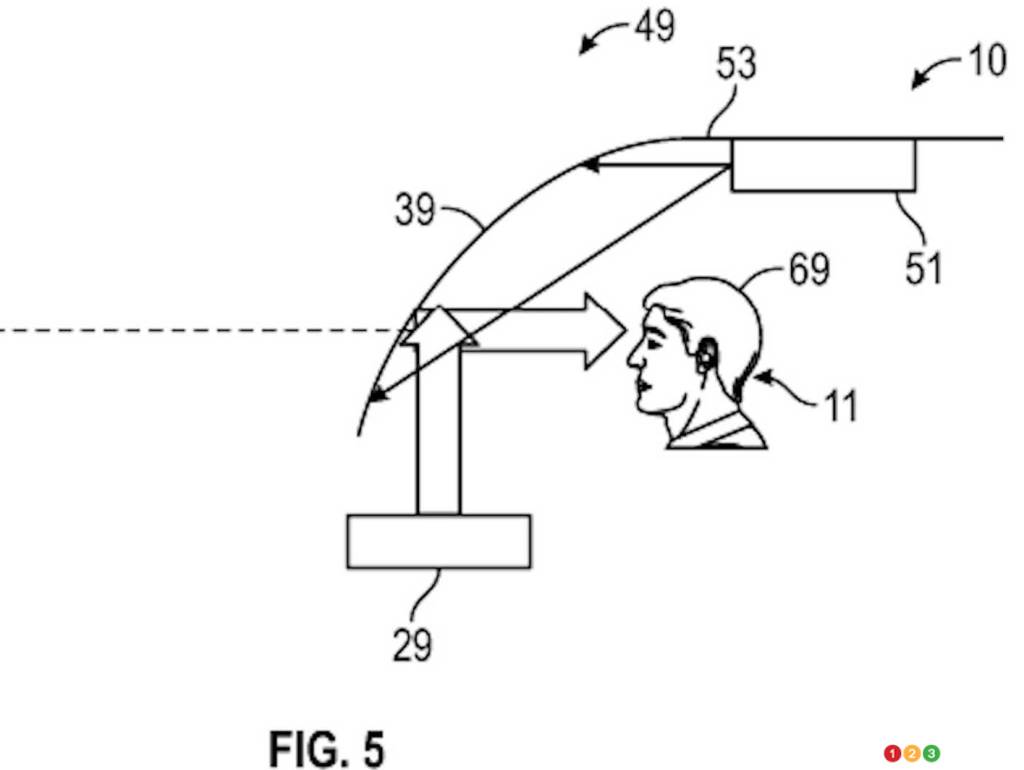 GM patent application for an auto-dimming AR windshield