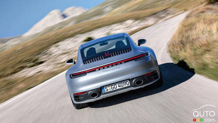 2020 Porsche 911, on the road