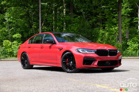 Red BMW 5 Series M Competition