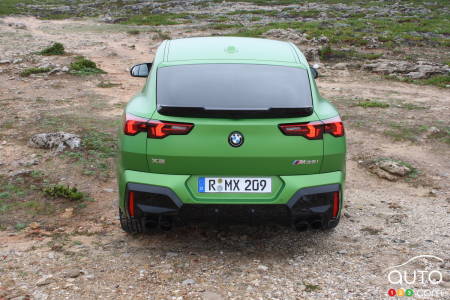 Glimpse of 2024 BMW X2 M35i xDrive from rear