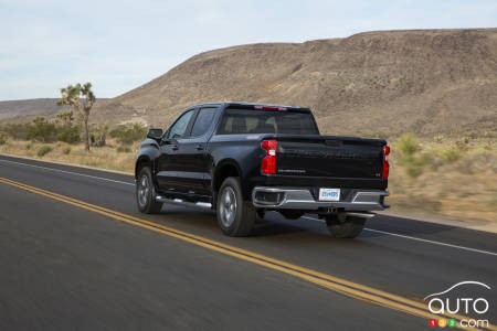 The Chevrolet Silverado LT, on the road