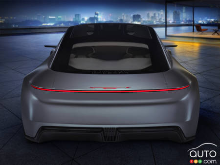 The rear of the Chrysler Halcyon concept car