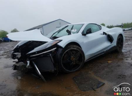 Damaged 2020 Chevrolet Corvette, driver's side