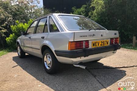 The 1981 Ford Escort, three-quarters rear