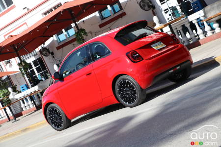 2024 Fiat 500e, on the road