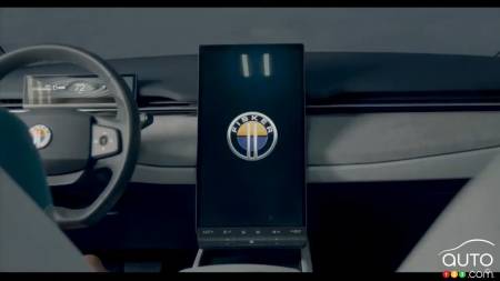 Fisker Ocean, screen (in vertical position)