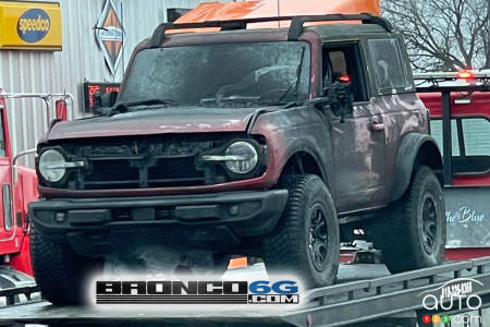 One of the damaged Ford Bronco prototypes