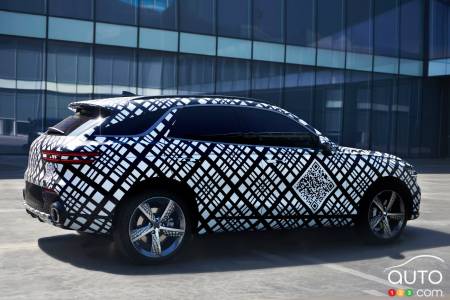 2022 Genesis GV70, three-quarters rear