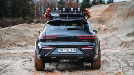 The rear of Genesis GV70 Project Overland