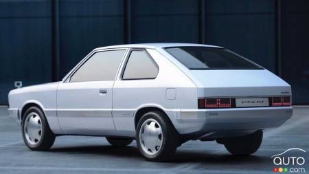 Hyundai Pony Heritage EV, trois quarts arrière