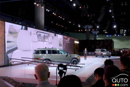 The 2024 Hyundai Santa Fe, during its presentation in LA