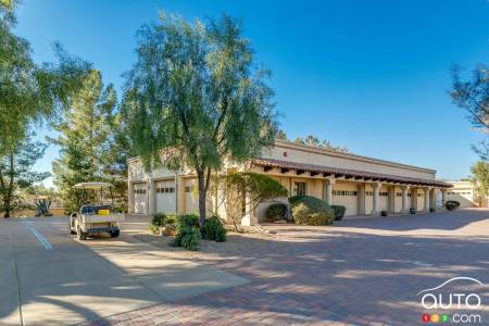 The home's 100-car garage, fig. 9