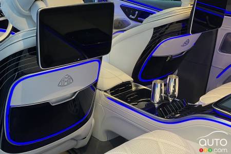 Iinterior of the 2024 Mercedes-Maybach EQS 680 SUV, second row