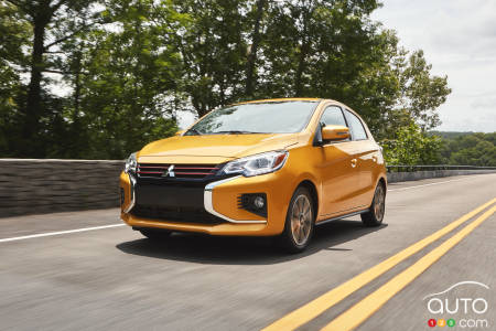 The 2021 Mitsubishi Mirage, on the road