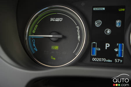 Mitsubishi Outlander PHEV, charge level gauge