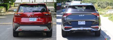 2022 Nissan Rogue vs 2022 Kia Sportage HEV - Rear