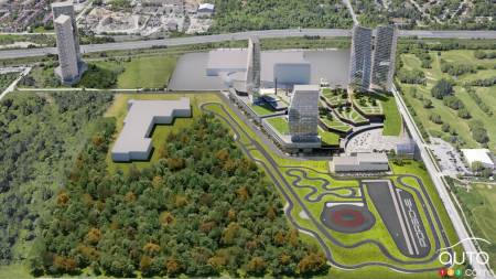 The future Porsche Experience Centre in Pickering, from above