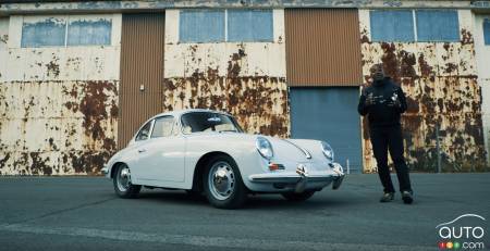 Rory Reid avec la Porsche 356 convertie