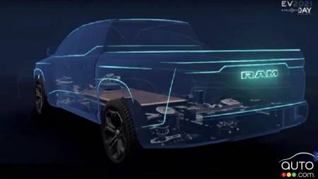 Ram's future all-electric pickup, rear