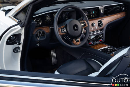 The Rolls-Royce Spectre, steering wheel, dashboard