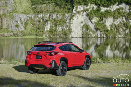2024 Subaru Crosstrek (Japan), three-quarters rear