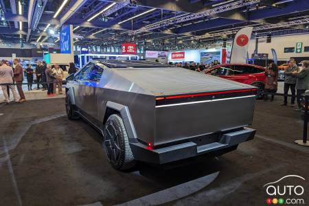 The Tesla Cybertruck, rear