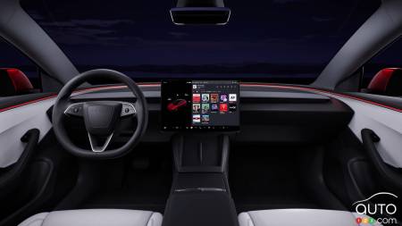 Tesla Model 3 2024, volant, tableau de bord