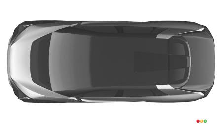 Prototype VUS électrique de Toyota, de haut