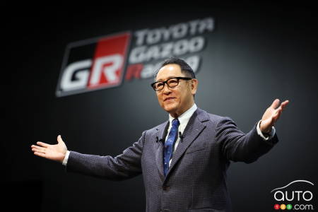 Akio Toyoda, president and CEO of Toyota, at the Tokyo Auto Show