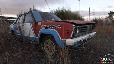 Une Datsun abandonnée à Fukushima