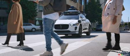 A Waymo vehicle on the road